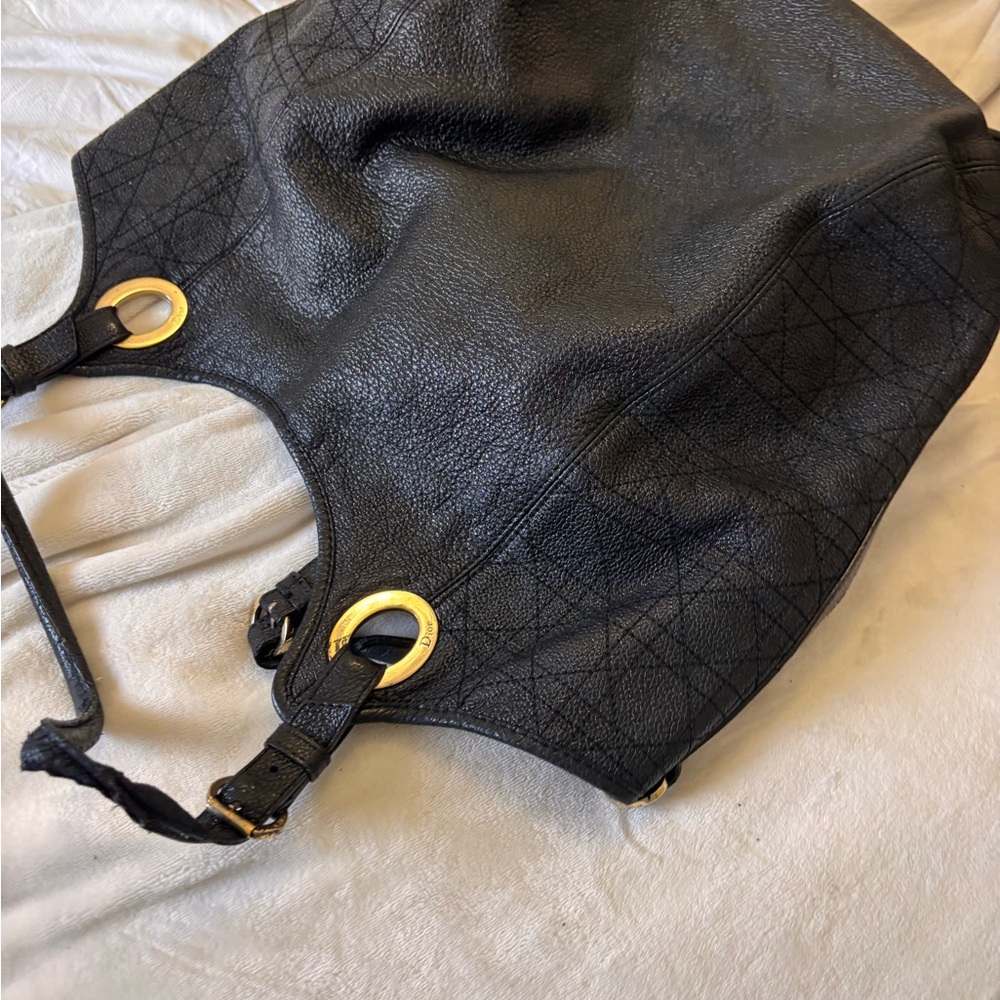 Dior Black Leather Tote with Gold Hardware - Picture 4 of 6